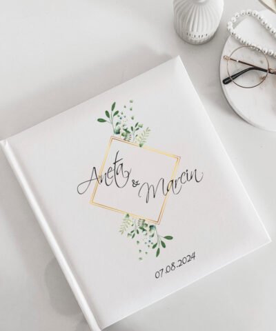 Personalizowany album na ślubne zdjęcia prezent – EUKALIPTUS