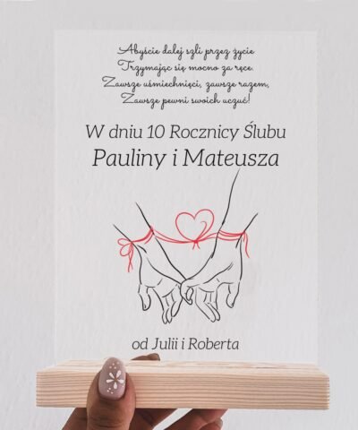 Statuetka z dedykacją z okazji 10 rocznicy Ślubu – Dłonie