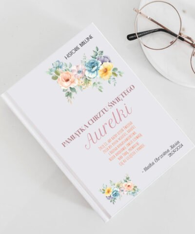 Biblia na chrzest z dowolnym imieniem – Kwiaty