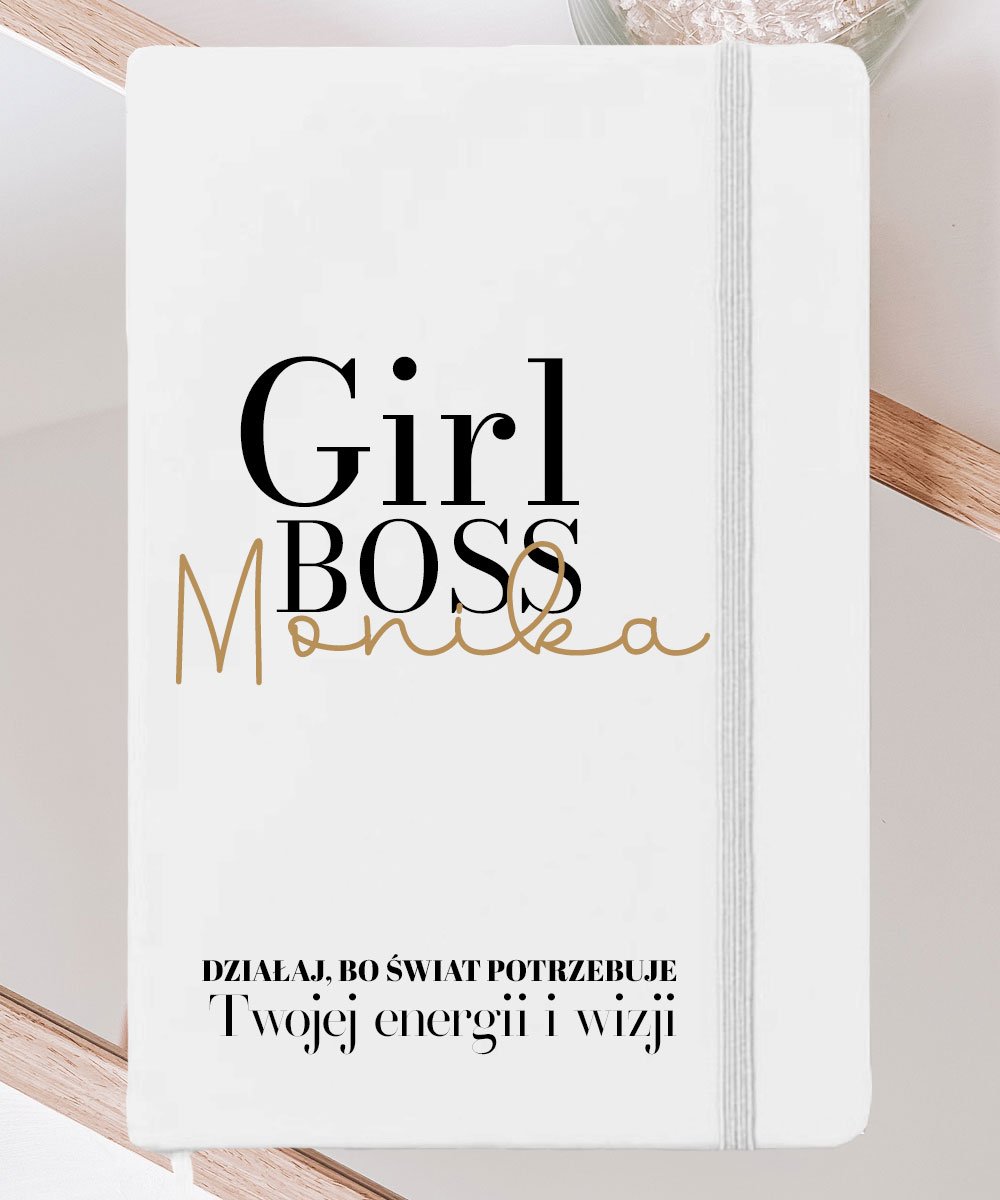 Prezent dla przedsiębiorczyni Notes personalizowany – Girl Boss