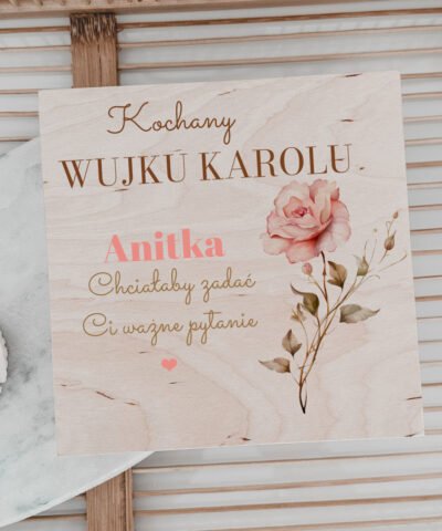 Pudełeczko dla Ojca Chrzestnego ze zdrapką – Kwiat