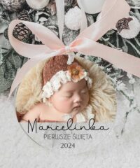 Stylowy prezent na pierwsze święta - Bombka ze zdjęciem