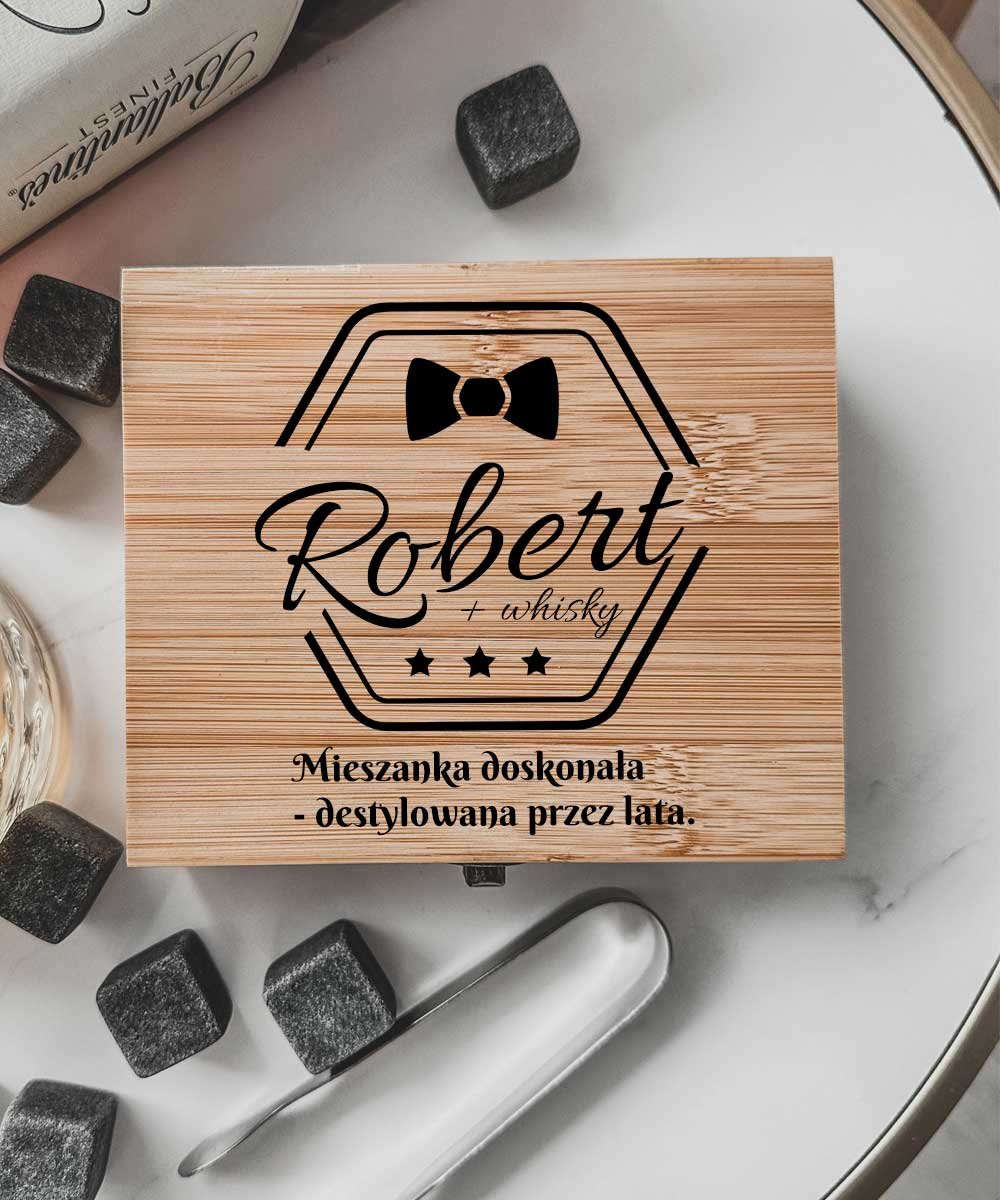 Personalizowane Kamienie do whisky w pudełku – Mieszanka