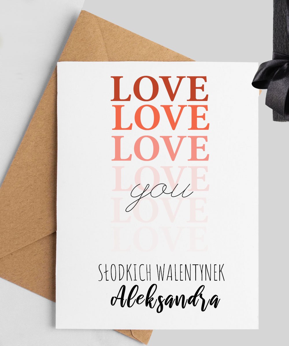 Personalizowana kartka na walentynki – LOVE