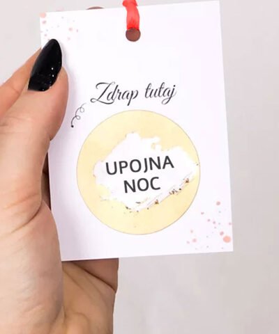 Kupon walentynkowy zdrapka + balon z helem w pudełku