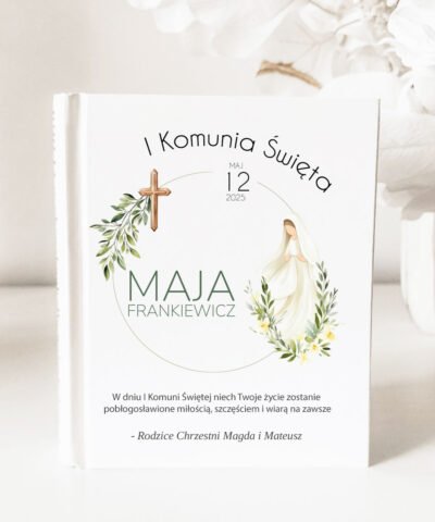 Biblia na Komunię Święta z dedykacją i imieniem – EUKALIPTUS