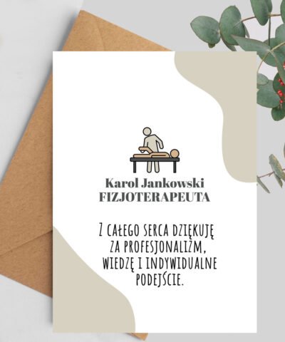 Kartka z podziękowaniami dla fizjoterapeuty
