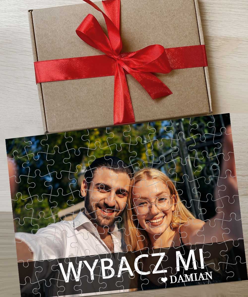 Puzzle z Twoim zdjęciem oraz podpisem w formie przeprosin – WYBACZ MI