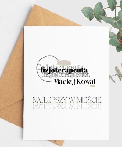 Kartka dla fizjoterapeuty z imieniem NAJLEPSZY W MIEŚCIE