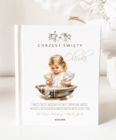 Personalizowana Biblia prezent na Chrzest Święty  – Dziewczynka