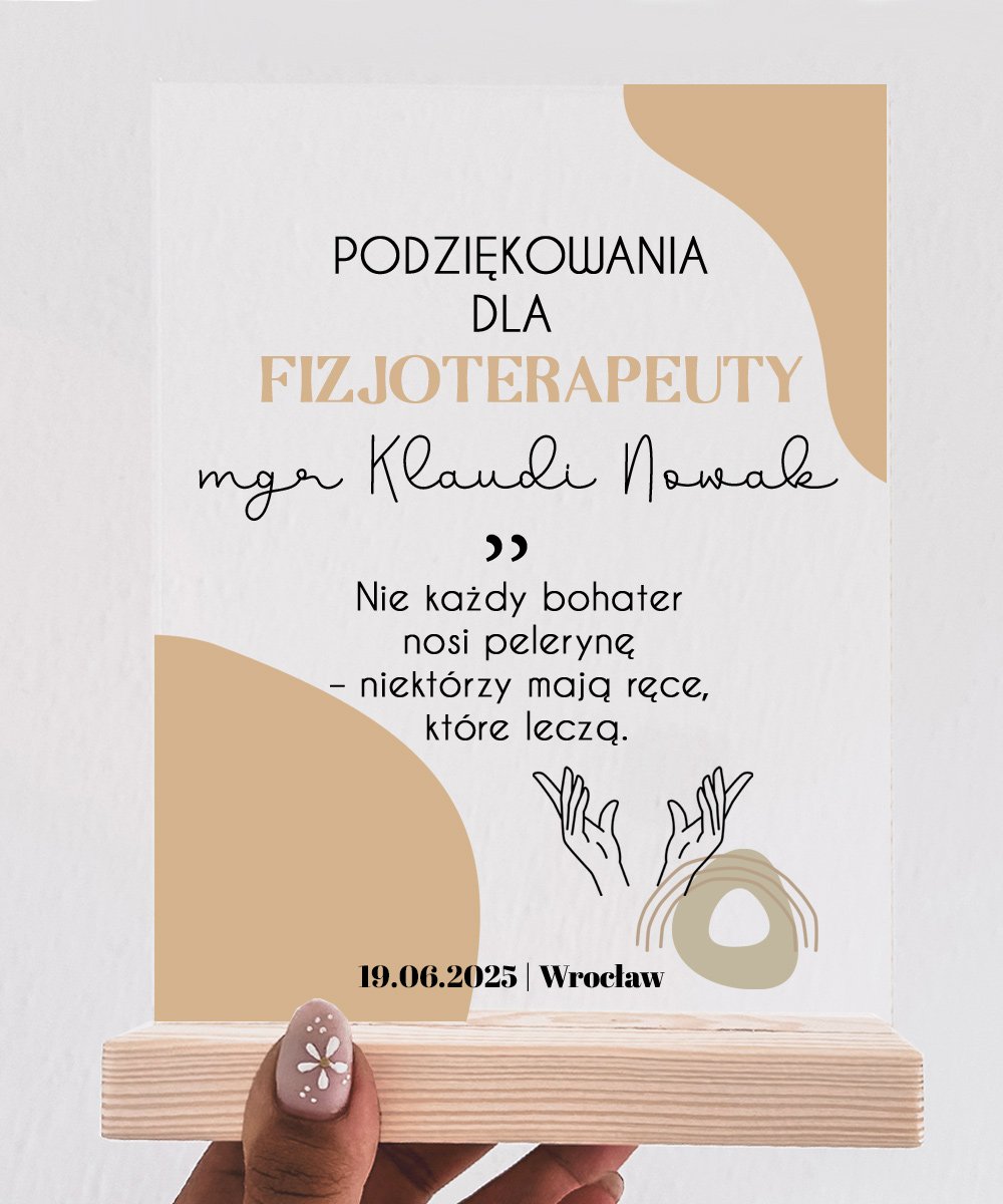 Podziękowanie dla fizjoterapeuty – statuetka z personalizacją