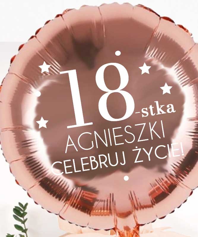 Urodzinowe balony z helem na 18 urodziny w kolorze Golden Rose – Celebruj