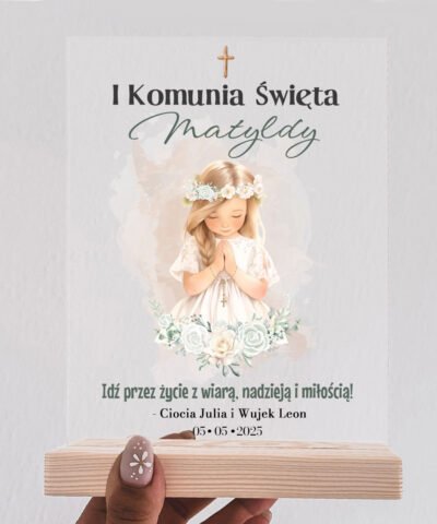 Statuetka prezentowa na Pierwszą Komunię Świętą dla Dziewczynki – Idź przez Życie