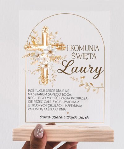 Statuetka prezentowa z okazji Pierwszej Komunii Świętej – Złoty Krzyż