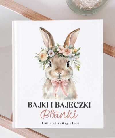 Księga Baśni z personalizacją na prezent – Królik z kwiatami