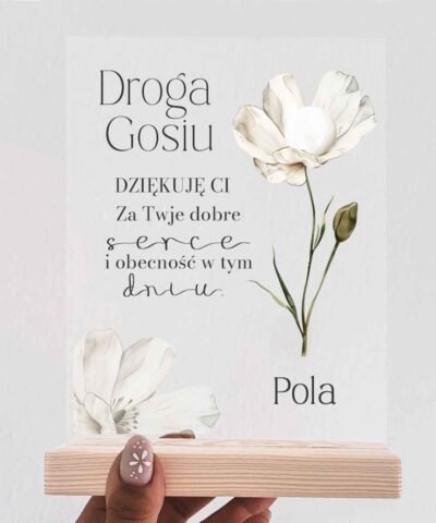 Podziękowania dla świadkowej – elegancka statuetka kwiat