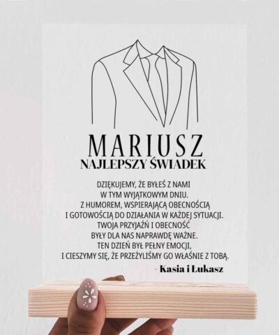 Podziękowania dla Świadka na ślubie – statuetka GARNITUR