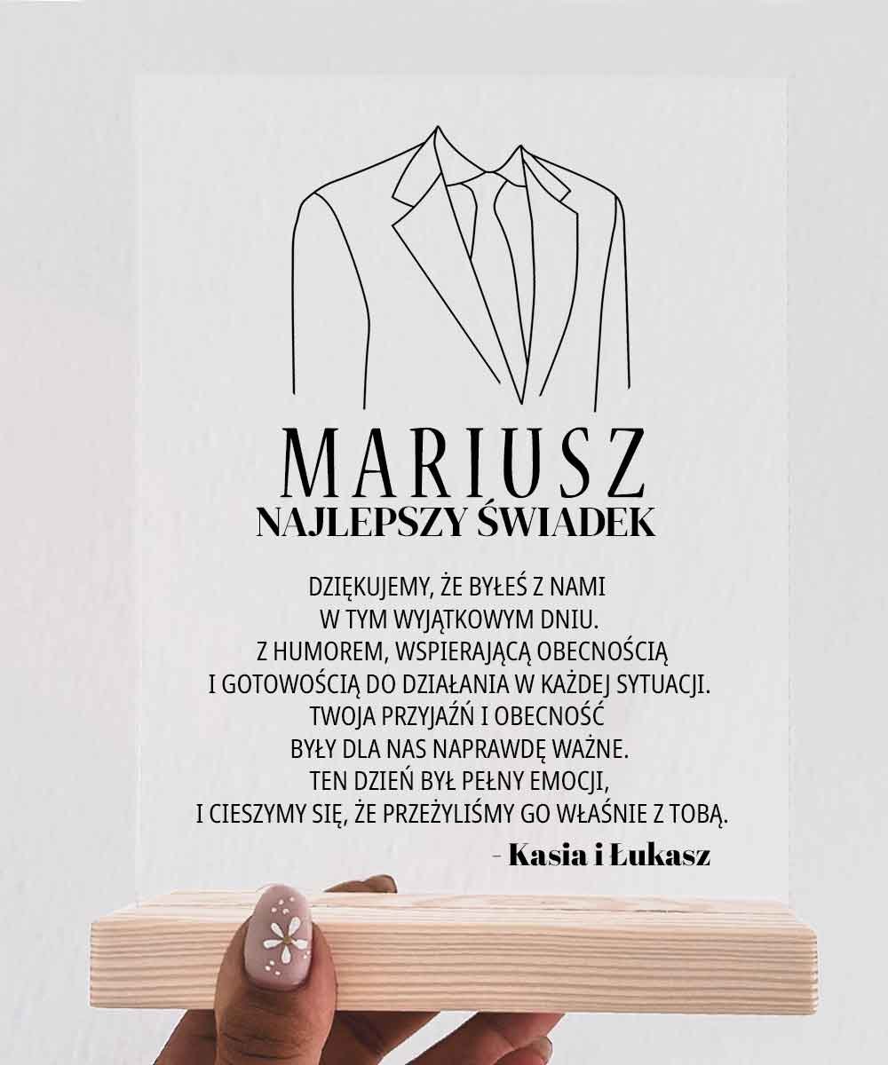 Podziękowania dla Świadka na ślubie – statuetka GARNITUR