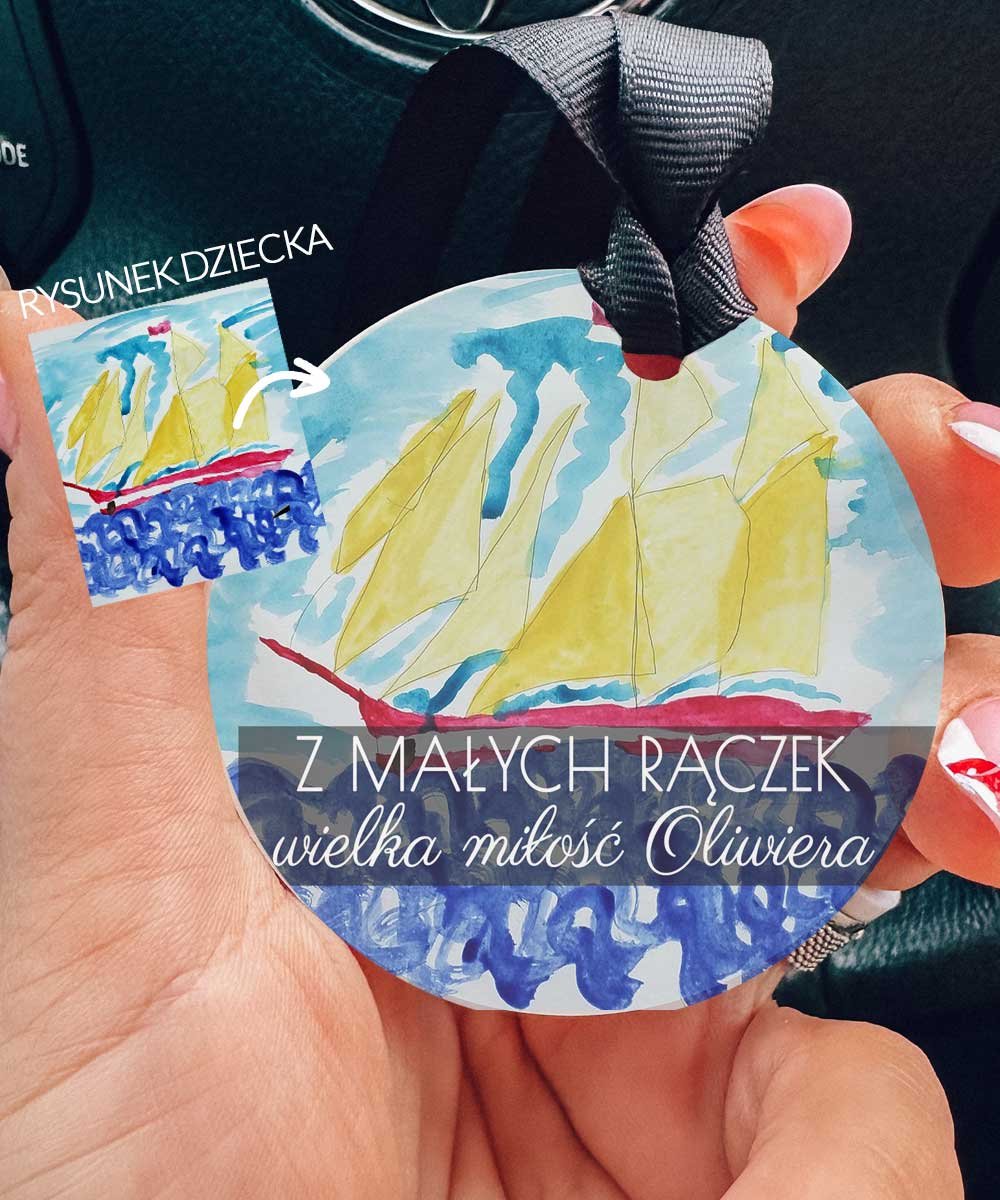 Zawieszka do auta z rysunkiem dziecka dla Mamy