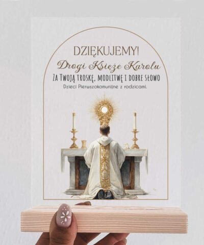 Prezent dla księdza od dzieci komunijnych Statuetka Hostia