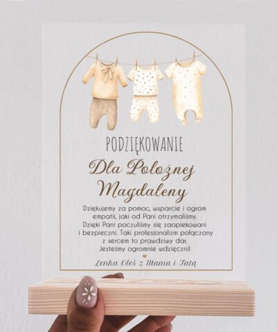 Statuetka z podziękowaniem dla położnej – pamiątka z imieniem
