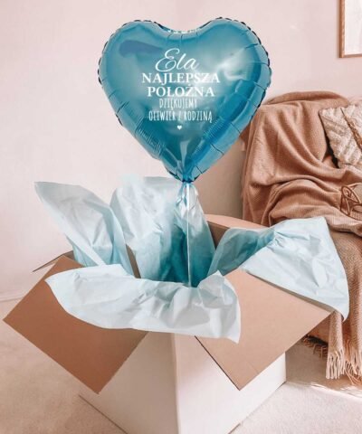 Balon w pudełku z helem dla położnej – oryginalny sposób na dziękuję