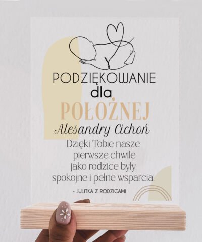 Podziękowanie dla położnej – elegancka statuetka z personalizacją