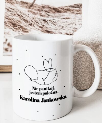 Prezent dla położnej – kubek z imieniem bobas