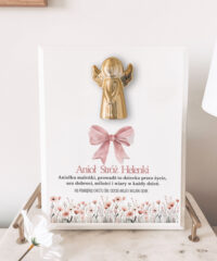 Dekoracyjny Obrazek z Ceramicznym Aniołem – Prezent dla Dziewczynki