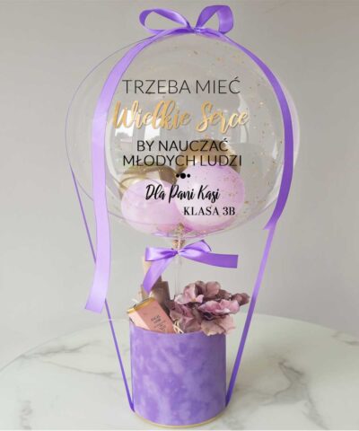 Box Liliowy + personalizowany balon na Dzień Nauczyciela