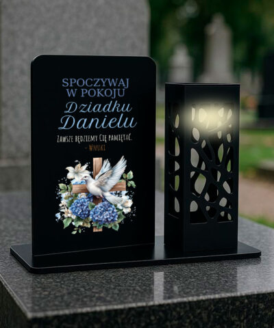 Personalizowany znicz – latarenka z nadrukiem dla Dziadka