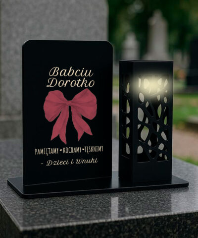 Personalizowany znicz z latarenką dla Babci – pamiątka pamięci bliskiej osoby