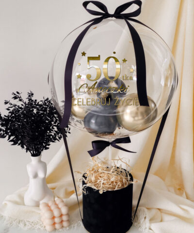 Elegancki prezent BalonBox na 50 – te urodziny BLACK