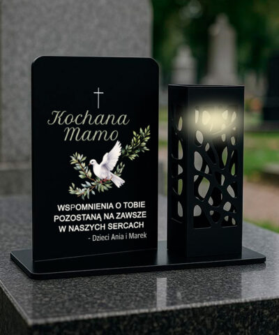 Elegancki znicz dla Mamy na grób + latarenka Gołąbek