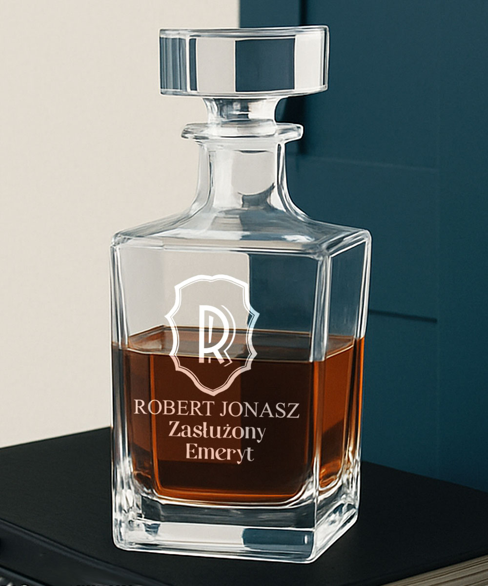 Karafka na Prezent Emerytalny z personalizacją