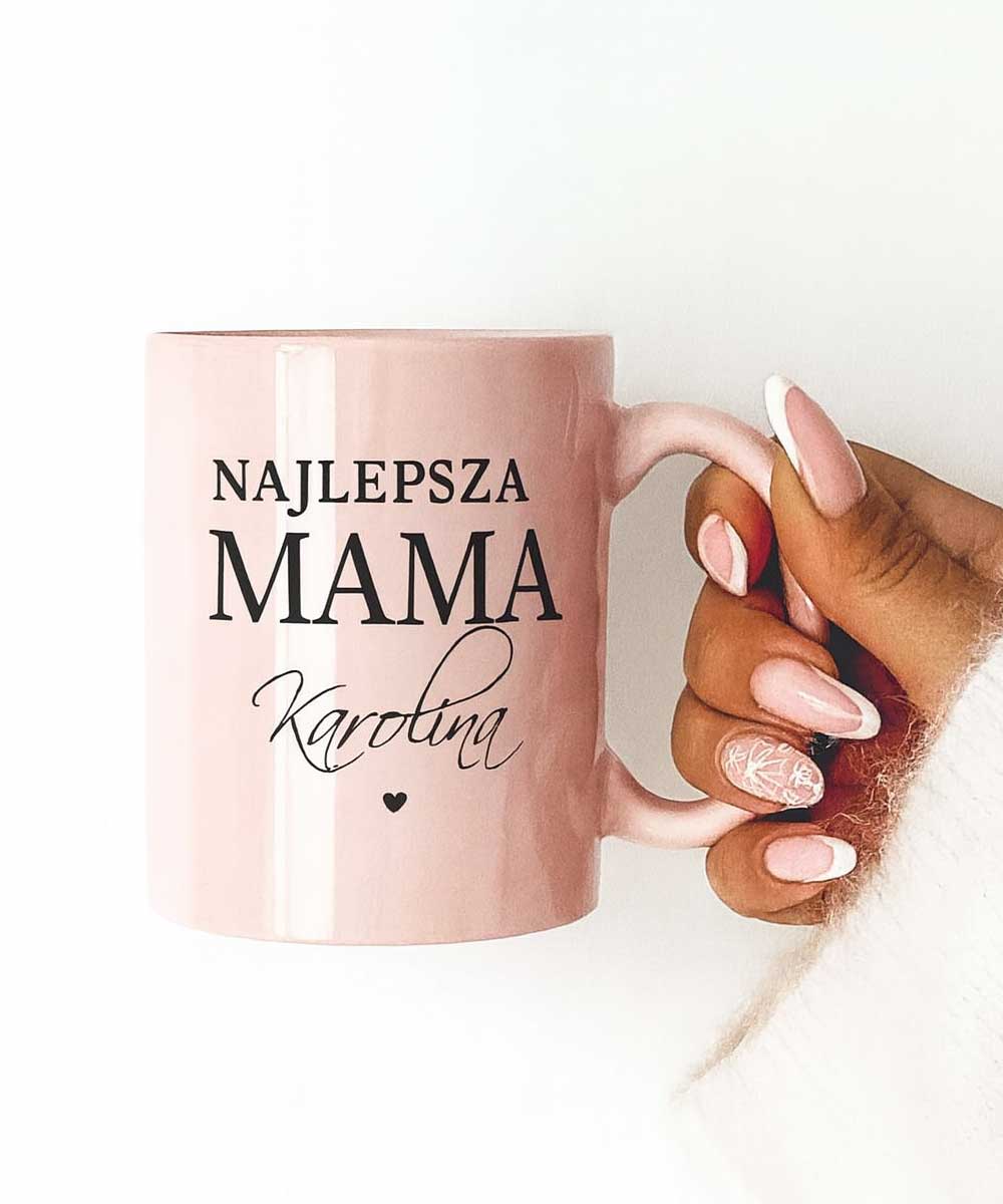 Kubek dla Mamy z imieniem – Różowy Najlepsza