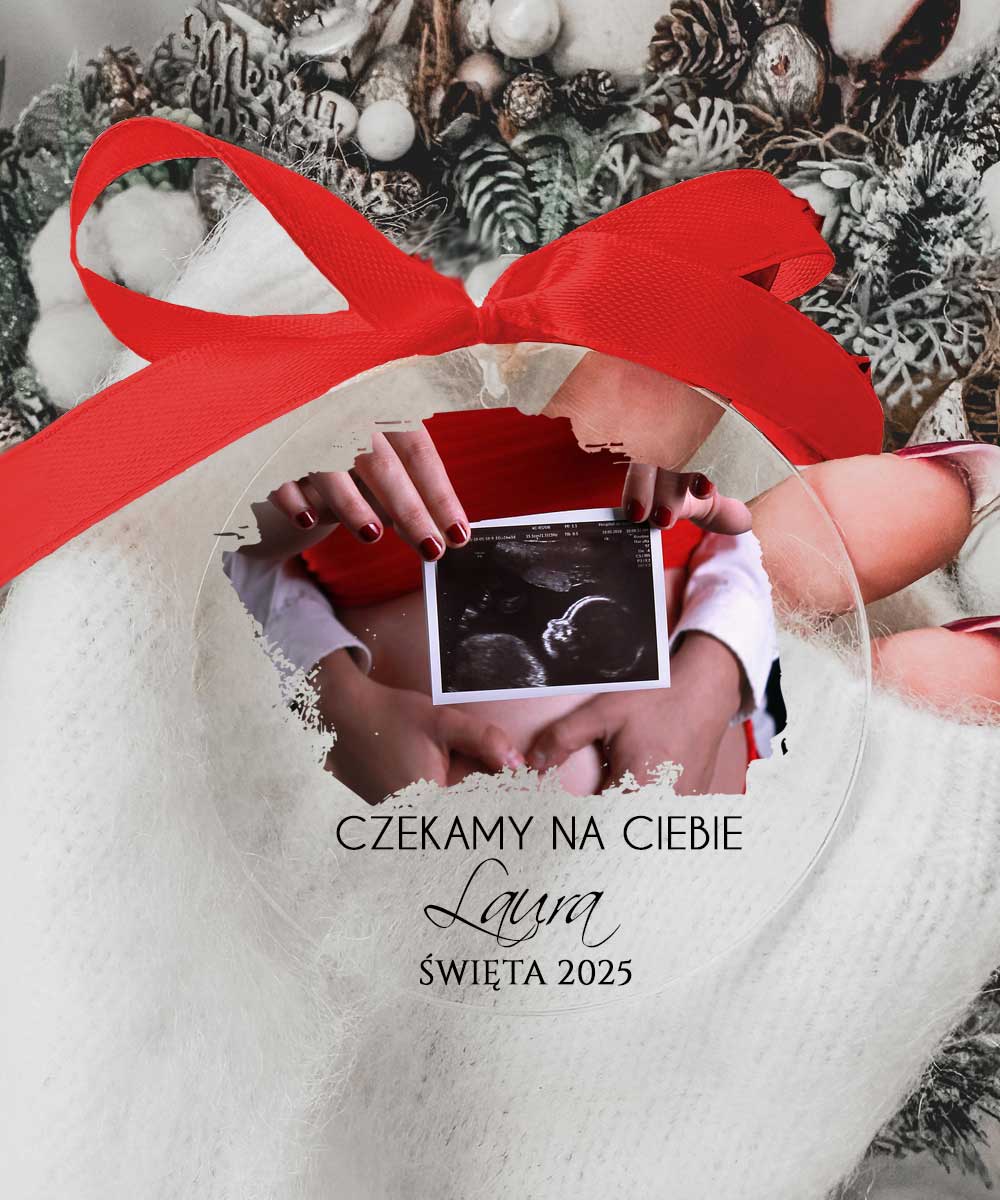 Zawieszka na choinkę – Czekamy na Ciebie ze zdjęciem