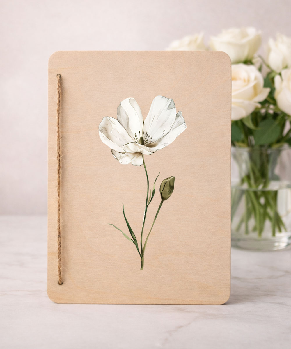 Drewniana kartka na dzień babci i dziadka ze zdjęciem wnuków