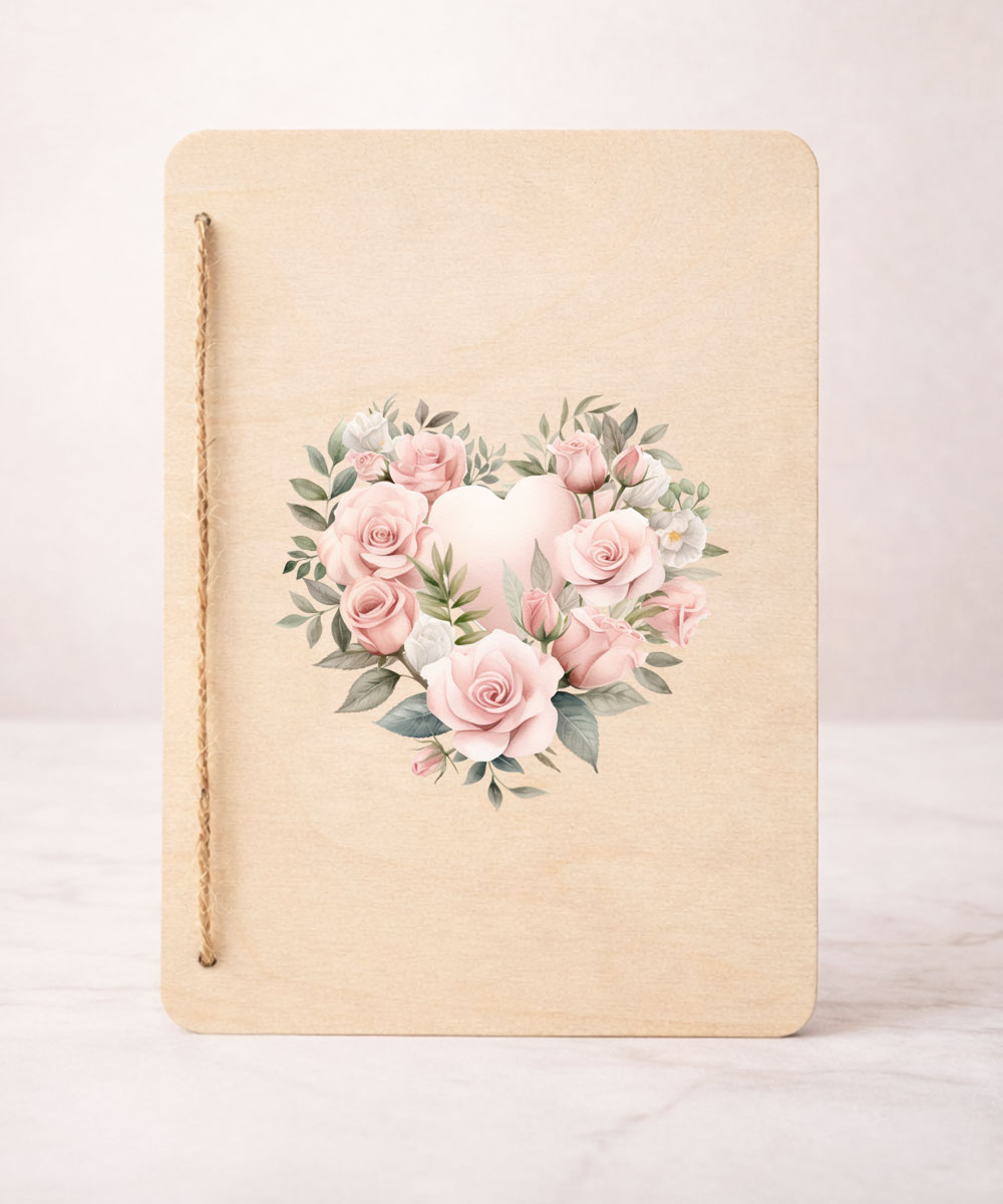 Drewniana kartka na dzień babci od wnuczki ze zdjęciem