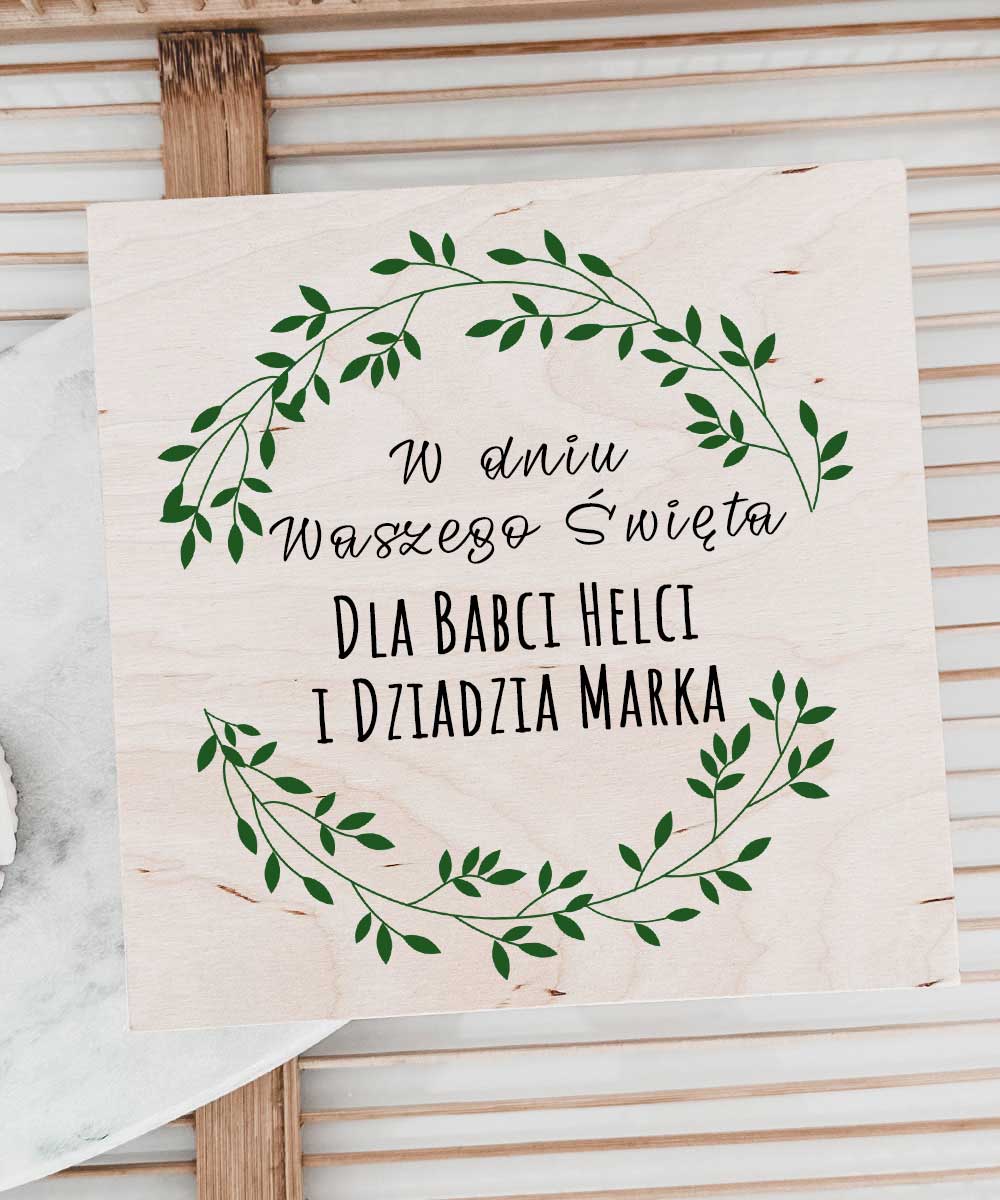 Podziękowanie dla dziadków w pudełeczku ze zdjęciem wnuków