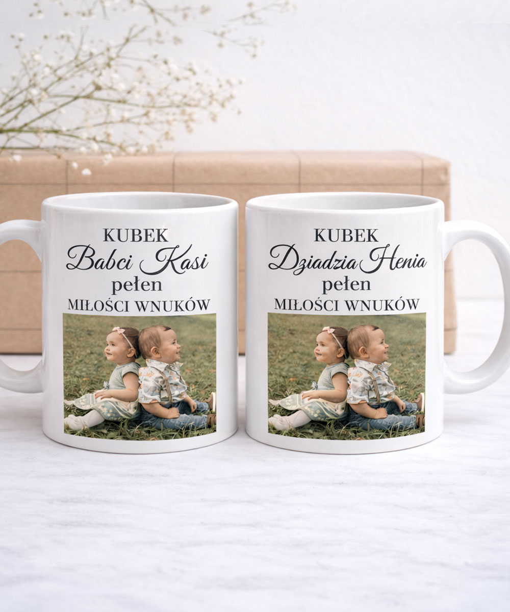 Zestaw prezentowy dla dziadków – kubki ze zdjęciem wnuków