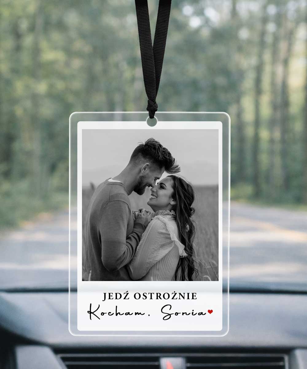 Zawieszka do auta na lusterko ze zdjęciem na prezent