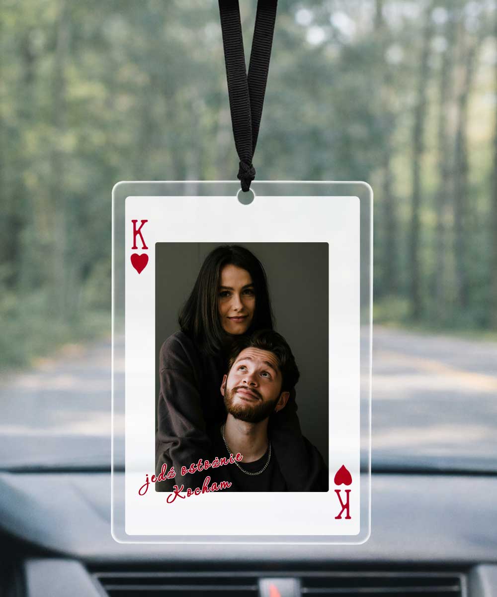 Zawieszka do samochodu na lusterko ze zdjęciem Król