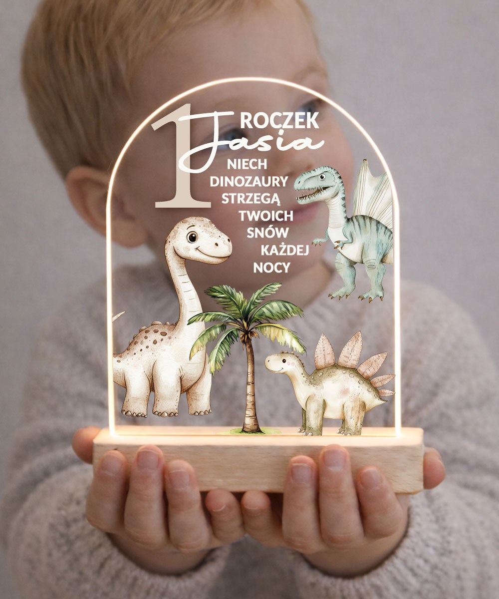 Prezent na roczek w dinozaury – Lampka nocna dla chłopca