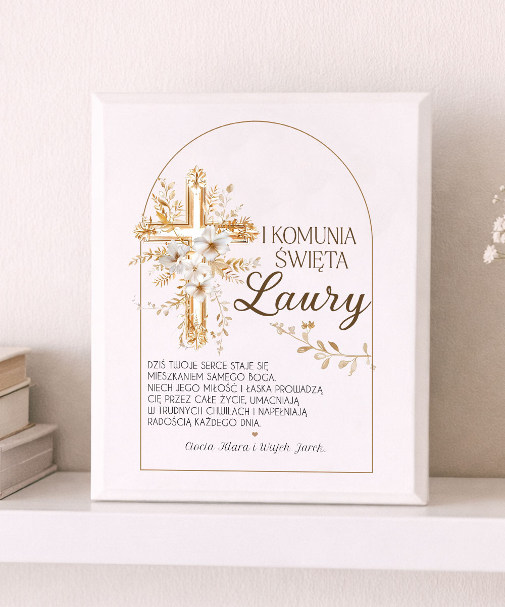 Prezent z okazji Pierwszej Komunii Świętej Obrazek - Krzyż