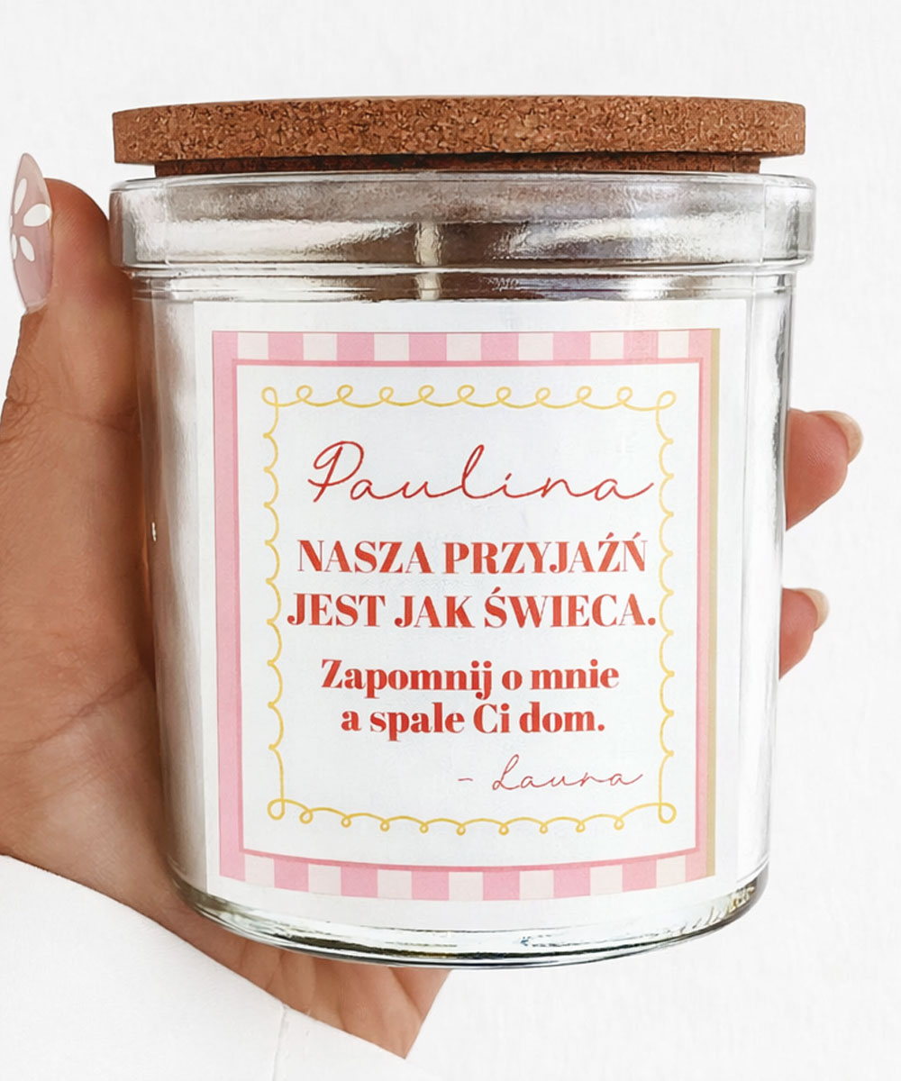 Świeca personalizowana z dedykacją – idealny prezent dla bestie