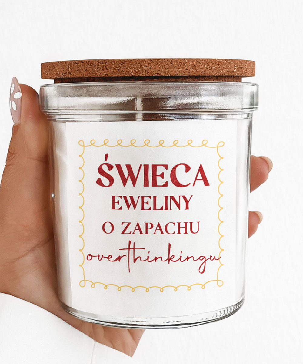 Prezent dla bestie z personalizacją - świeca zapachowa Overthinking