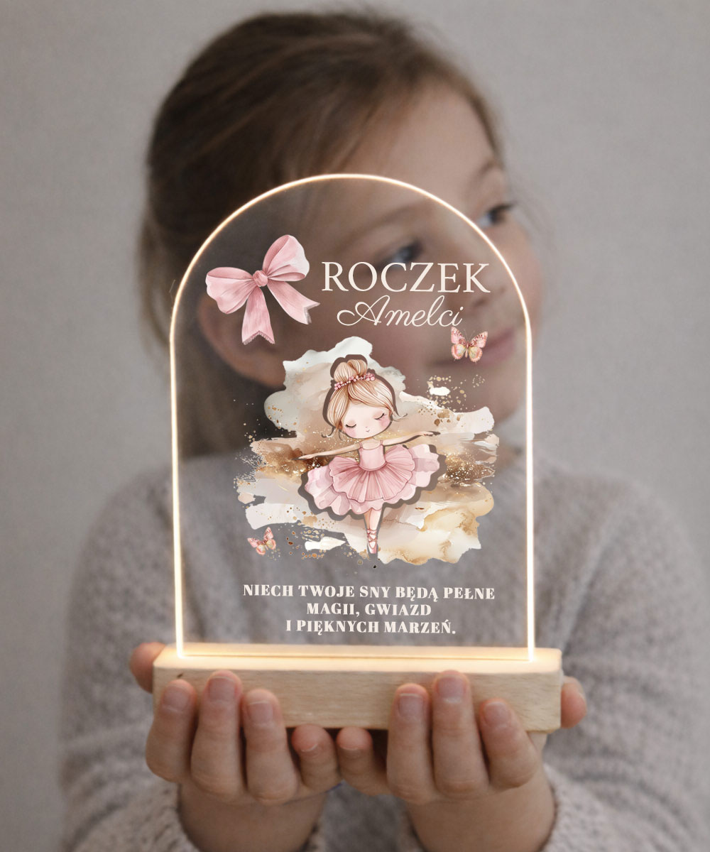 Prezent na roczek Lampka nocna dla dziewczynki - Balerina