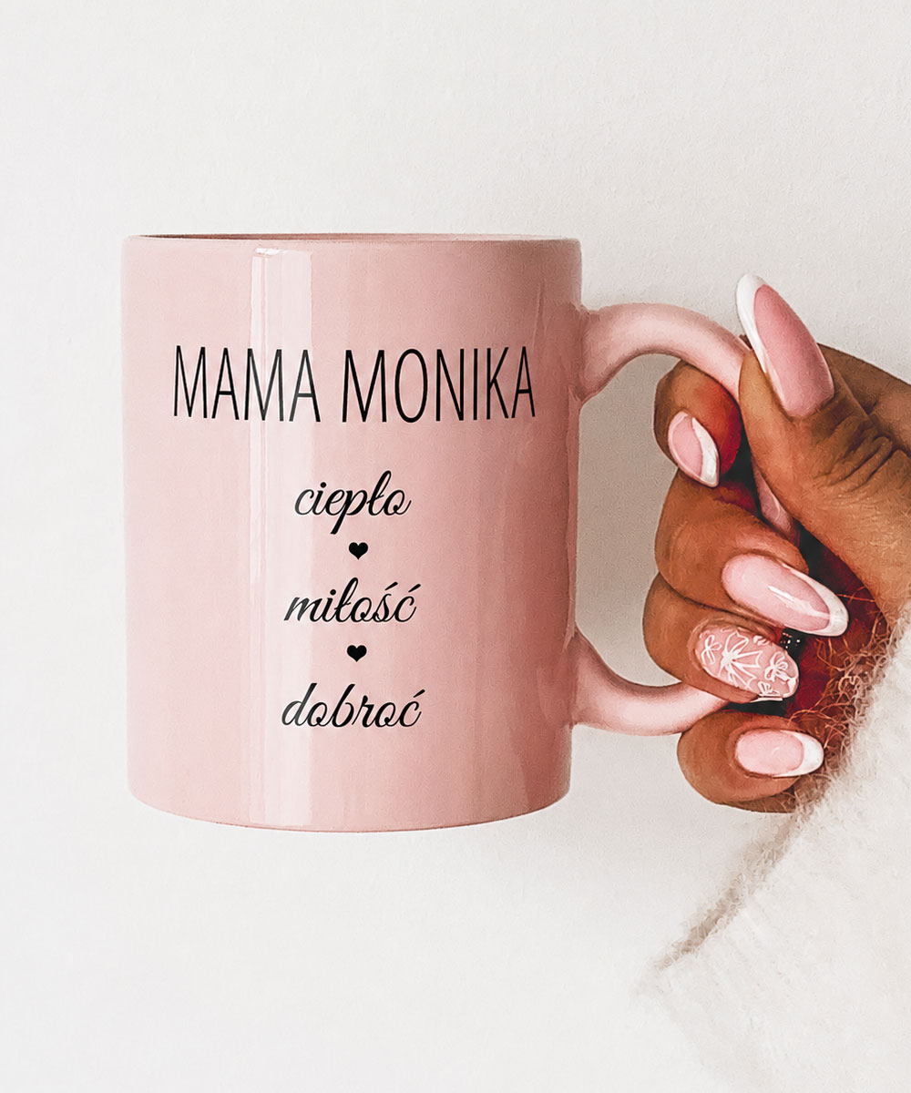 Różowy kubek z personalizacją dla Mamy