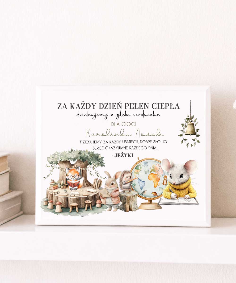 Prezent dla cioci z przedszkola – obrazek z personalizacją LAS